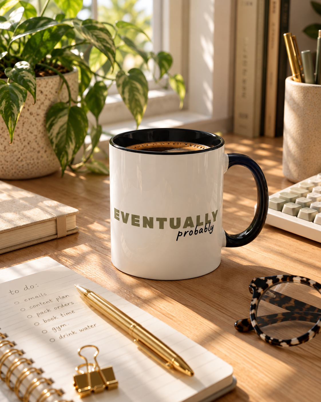 Eventually, Probably Snail Mug | Funny & Cute Coffee Cup for Slow Movers & Animal Lovers