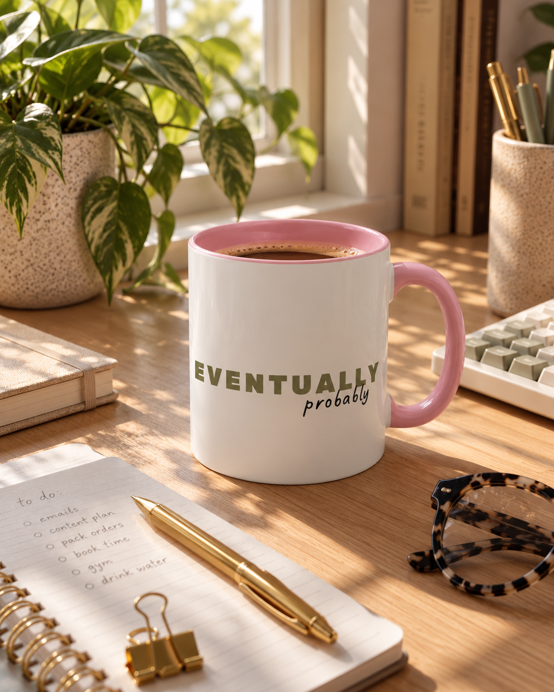 Eventually, Probably Snail Mug | Funny & Cute Coffee Cup for Slow Movers & Animal Lovers